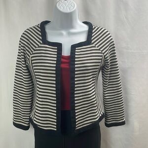 Banana Republic Navy Blue and Ivory Striped Blazer, Size 0